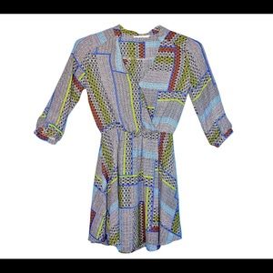 Preowned Lush Women multicolored dress, Size Small, Long sleeves, Elastic waist.